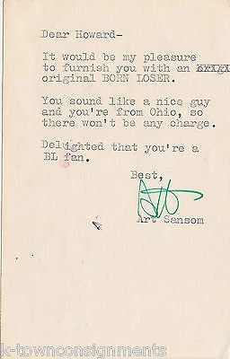 ART SANSOM BORN LOSER COMIC STRIP CARTOONIST VINTAGE AUTOGRAPH SIGNATURE - K-townConsignments