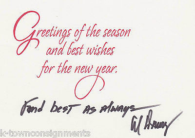 ALLEN DRURY PULITZER WINNING AUTHOR VINTAGE AUTOGRAPH SIGNED CHRISTMAS CARD - K-townConsignments