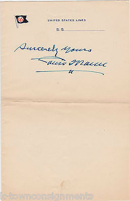 UNITED STATES LINES VINTAGE SS SHIP AUTOGRAPH SIGNED STATIONERY LETTER-HEAD - K-townConsignments