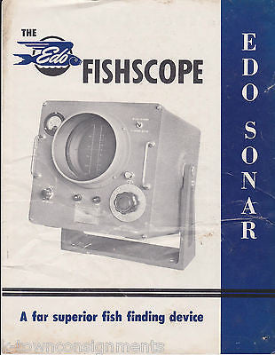EDO FISHSCOPE VINTAGE DEEP SEA LAKE SONAR GRAPHIC ADVERTISING SALES BROCHURE - K-townConsignments