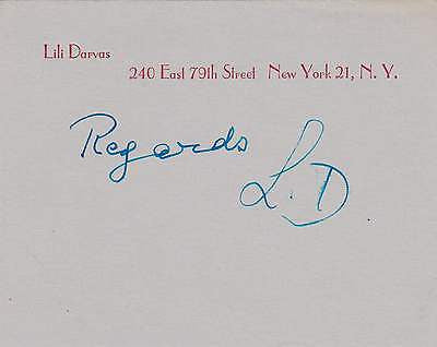 LILI DARVAS EARLY HUNGARIAN MOVIE ACTRESS VINTAGE AUTOGRAPH SIGNATURE CLIPPING - K-townConsignments
