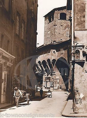 PONTE VECCHIO STREET CARTS FLORENCE ITALY ANTIQUE PHOTO BY EWING GALLOWAY - K-townConsignments