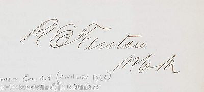 REUBEN FENTON NEW YORK CIVIL WAR GOVERNOR & SENATOR ANTIQUE AUTOGRAPH SIGNATURE - K-townConsignments