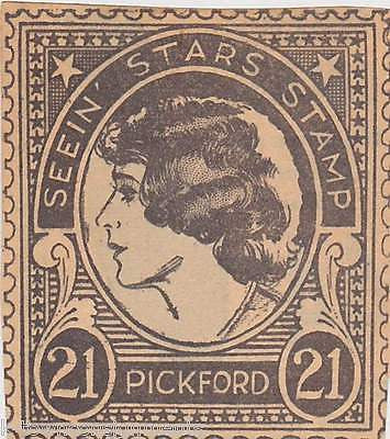 MARY PICKFORD MOVIE ACTRESS VINTAGE SEEIN STARS STAMP GRAPHIC PROMO CLIPPING - K-townConsignments