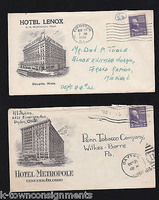 HOTEL METROPOLE HOTEL LENOX VINTAGE 1930s ADVERTISING ART STAMP MAIL COVER - K-townConsignments
