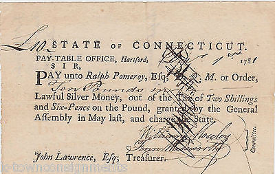 1780s OLIVER WOLCOTT, Jr SECRETARY OF TREASURY AUTOGRAPH SIGNED ANTIQUE DOCUMENT - K-townConsignments