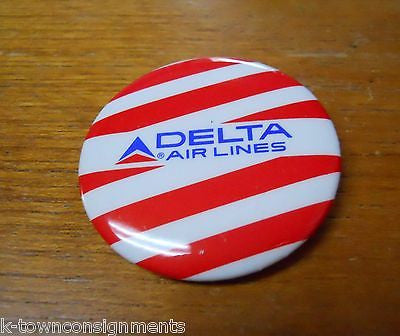 DELTA AIRLINES VINTAGE PLASTIC TOY PLANE PILOT WINGS COASTER ADVERTISING BUTTON - K-townConsignments