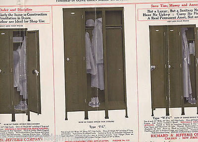 JEFFERIS PRESSED STEEL LOCKERS VINTAGE INDUSTRIAL GRAPHIC SALES AD BROCHURE - K-townConsignments