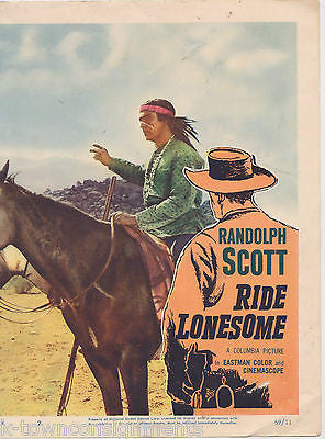 RANDOLPH SCOTT LONESOME RIDE MOVIE ACTOR VINTAGE 1950s COLUMBIA PICTURES POSTER - K-townConsignments