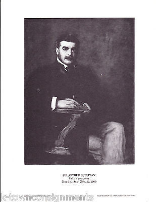 Sir Arthur Sullivan British Composer Vintage Portrait Gallery Poster Print - K-townConsignments