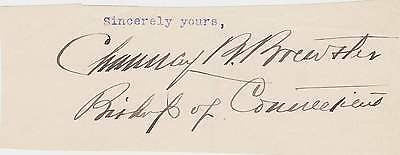 CHAUNCEY BREWSTER EPISCOPAL CHURCH BISHOP CT VINTAGE AUTOGRAPH SIGNATURE - K-townConsignments