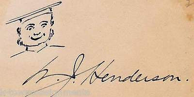 WILLIAM JAMES HENDERSON EARLY AMERICAN MUSIC CRITIC AUTOGRAPH SIGNATURE SKETCH - K-townConsignments