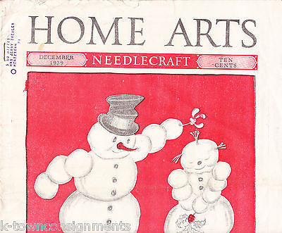 HOME ARTS VINTAGE 1930s FROSTY SNOWMAN NEEDLE CRAFT MAGAZINE - K-townConsignments