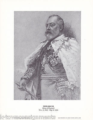 Edward VII King of England Vintage Portrait Gallery Poster Print - K-townConsignments