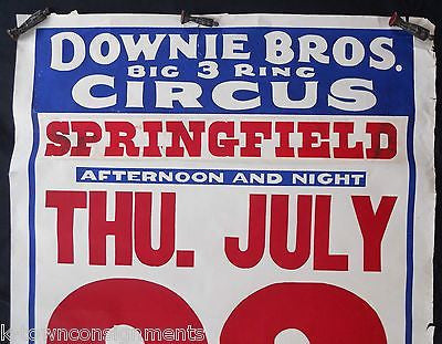 DOWNIE BROS. BIG 3 RING CIRCUS CHARLES SPARKS VINTAGE 1930s ADVERTISING POSTER - K-townConsignments