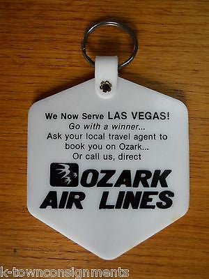 OZARK AIRLINES LAS VEGAS VINTAGE DICE KEYCHAIN AVIATION ADVERTISING PROMO - K-townConsignments
