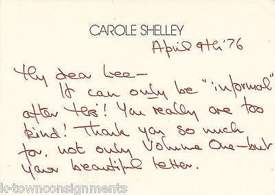 CAROLE SHELLEY WICKED BROADWAY THEATRE ACTRESS AUTOGRAPH SIGNED PERSONAL CARD - K-townConsignments