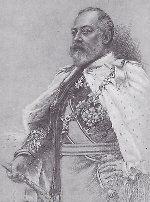 Edward VII King of England Vintage Portrait Gallery Poster Print - K-townConsignments
