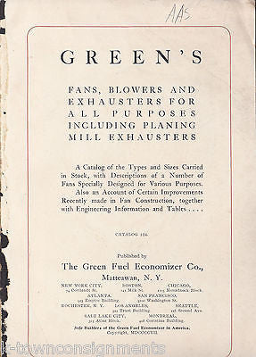 GREEN'S FANS BLOWERS AND EXHAUSTERS ANTIQUE INDUSTRIAL HEATING COOLING CATALOG - K-townConsignments