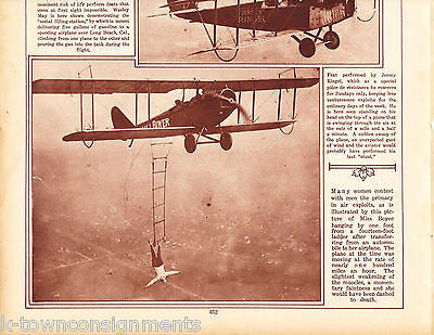 MISS BOYER & JERSEY RINGEL TRICK PILOT AVIATORS 1920s NEWS PHOTO POSTER PRINT - K-townConsignments