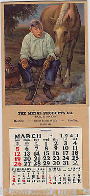 WILL ROGERS EARLY MOVIE ACTOR VINTAGE 1940s GRAPHIC ART PROMO AD CALENDAR - K-townConsignments