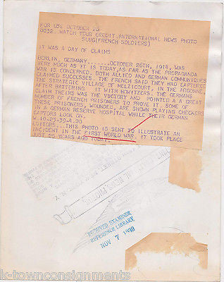 WWI FRENCH PRISONERS OF WAR MELZICORT HOSPITAL ANTIQUE MILITARY PRESS PHOTO 1914 - K-townConsignments