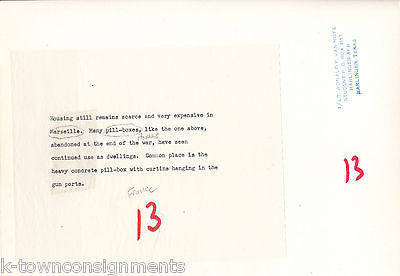 FRENCH POST WAR RECLAIMED PILL BOXE DWELLINGS VINTAGE PROFESSIONAL TRAVEL PHOTO - K-townConsignments