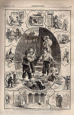 HARPER'S WEEKLY PUBLIC SCHOOLS EDUCATION ISSUE ANTIQUE ENGRAVING NEWSPAPER 1874 - K-townConsignments