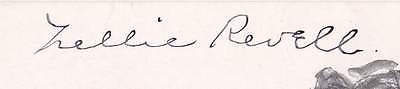 NELLIE REVELL EARLY HOLLYWOOD MOVIE WRITER AUTOGRAPH SIGNED J. M. FLAGG CARD - K-townConsignments