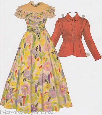 YOUNG LADIES VINTAGE PAPER DOLLS DRESSES & ACCESSORIES CUT-OUTS LOT - K-townConsignments