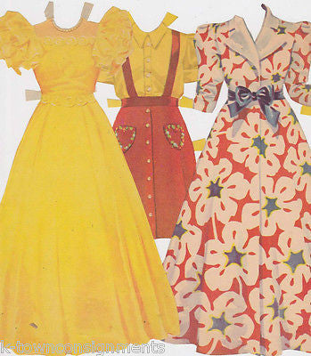 YOUNG LADIES VINTAGE PAPER DOLLS DRESSES & ACCESSORIES CUT-OUTS LOT - K-townConsignments