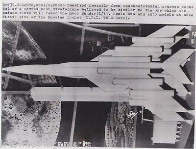 RUSSIAN SPACE PROGRAM STRATOPLANE MOON ROCKET VINTAGE 1960s NEWS PRESS PHOTO - K-townConsignments