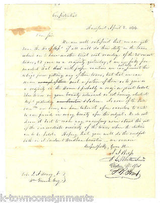 GIDEON WELLES HARTFORD COMMITTEE AUTOGRAPH SIGNED ANTI-WHIG CAMPAIGN LETTER 1844 - K-townConsignments