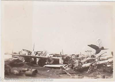 WWII LUFTWAFFE GERMAN MILITARY PLANES AIRCRAFT WRECKAGE YARD SNAPSHOT PHOTO - K-townConsignments