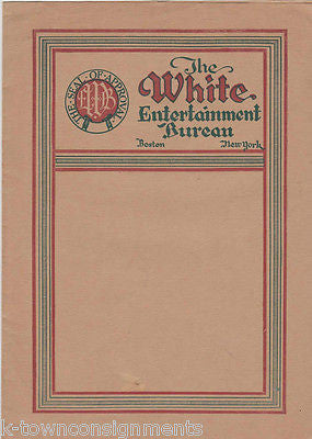 WHITE ENTERTAINMENT BUREAU VINTAGE 1920s MUSIC BAND PROMO AD FLYERS BOSTON, NY - K-townConsignments