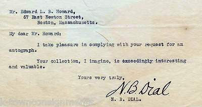 N.B. DIAL SOUTH CAROLINA CONGRESS 1920 AUTOGRAPHED SIGNED SENATE STATIONARY - K-townConsignments