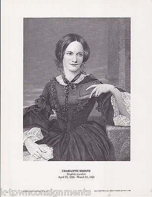 Charlotte Bronte British Novelist Vintage Portrait Gallery Artistic Poster Print - K-townConsignments