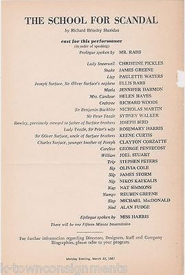 ROSEMARY HARRIS APA PHOENIX ACTRESS VINTAGE AUTOGRAPH SIGNED LYCEUM THEATRE BILL - K-townConsignments