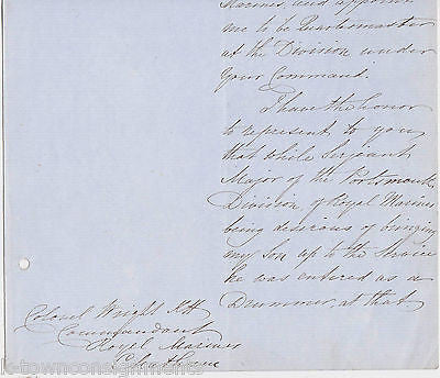 BRITISH ROYAL NAVY HMS HARLEQUIN ANTI-SLAVERY 1840s SIGNED MILITARY DOCUMENT - K-townConsignments