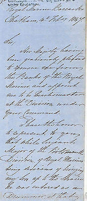 BRITISH ROYAL NAVY HMS HARLEQUIN ANTI-SLAVERY 1840s SIGNED MILITARY DOCUMENT - K-townConsignments
