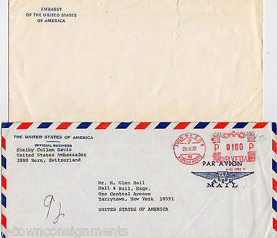 SHELBY CULLOM DAVIS US AMBASSADOR TO SWITZERLAND AUTOGRAPH SIGNED LETTER LOT - K-townConsignments