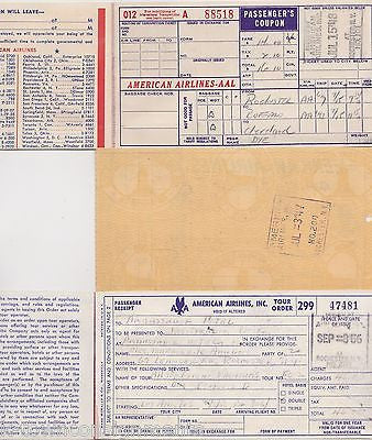 AMERICAN AIRLINES VINTAGE AVIATION ADVERTISING AIRPLANE TICKET BOOKS LOT 1 - K-townConsignments