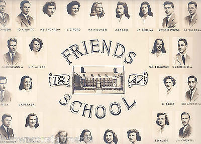 QUAKER FRIENDS SCHOOL WILMINGTON DELAWARE VINTAGE 1940s STUDENTS CLASS PHOTO - K-townConsignments