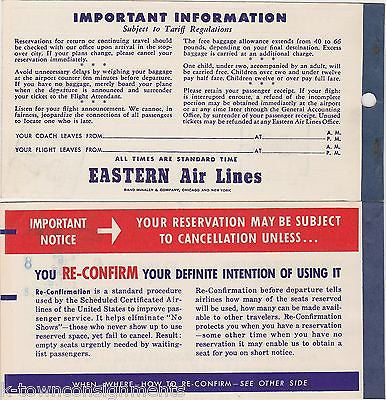 EASTERN AIR LINES VINTAGE GRAPHIC ADVERTISING AVIATION AIRPLANE TICKET BOOKS - K-townConsignments