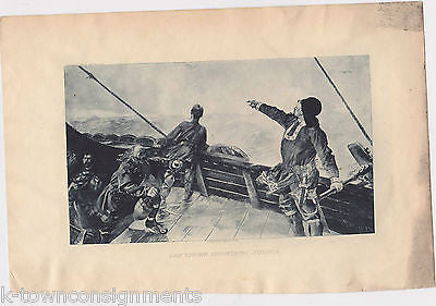 LEIF ERICSON DISCOVERING AMERICA ANTIQUE BOOK PRINT BY Wm. FINLEY & CO 1894 - K-townConsignments