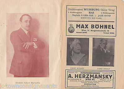 GRAFIN MARIZA ELSIE ALTMANN EMMY KOSARY VINTAGE WIEN THEATRE PLAYBILL - K-townConsignments