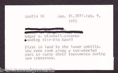EDGAR MITCHELL APOLLO 14 NASA SPACE SHUTTLE ASTRONAUT AUTOGRAPH SIGNED NAPKIN - K-townConsignments