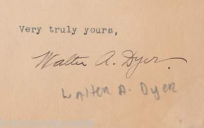 WALTER DYER DOG STORIES AUTHOR & JOURNALIST VINTAGE AUTOGRAPH SIGNED LETTER 1920 - K-townConsignments