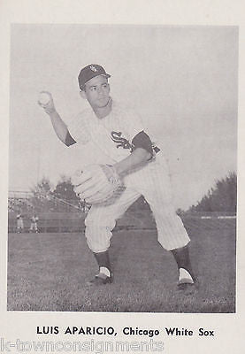 LUIS APARICIO CHICAGO WHITE SOX MLB BASEBALL VINTAGE 1960s PHOTO CARD PRINT - K-townConsignments