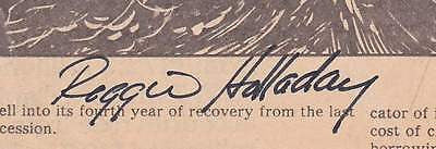 REGGIE HOLIDAY MIAMI HERALD ARTIST AUTOGRAPH SIGNED POLITICAL CARTOON DRAWING - K-townConsignments